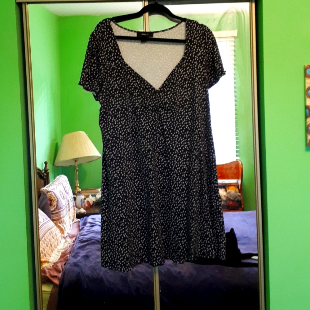 Forever 21 Navy Polka Dot Dress